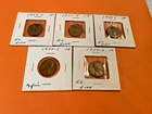 Lot of 5: 1954-S Lincoln Wheat Pennies - Extra Fine (XF) - San Francisco Mint
