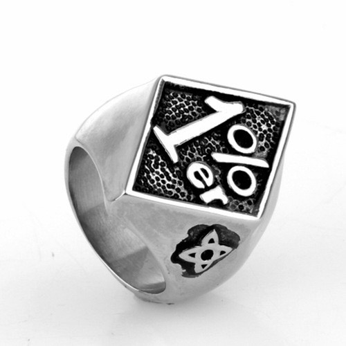Anillo para motociclista de acero inoxidable 1% er uno por ciento fuera de la ley para hombre talla 8-13 - Imagen 11 de 32