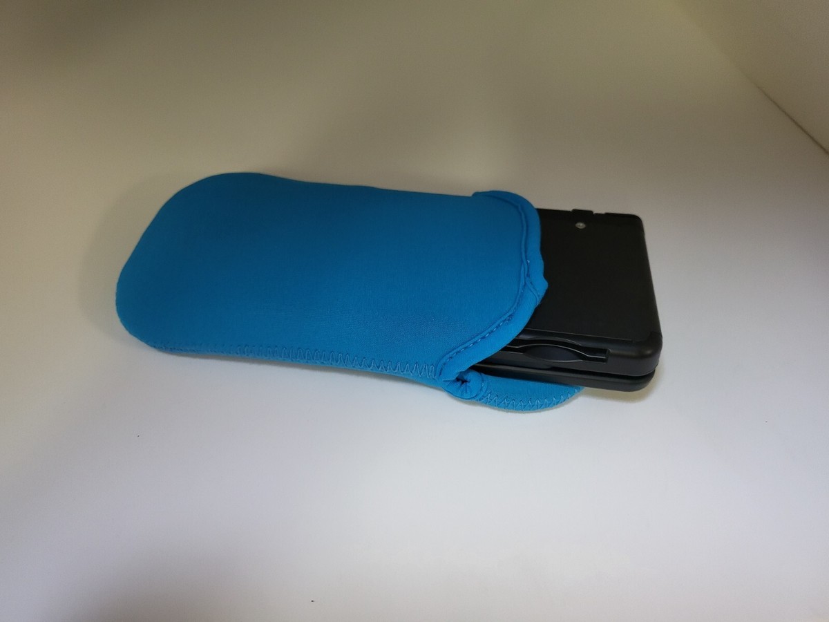 Flip Top Aqua Blue Soft Padded Pouch Sleeve for Nintendo DS Lite