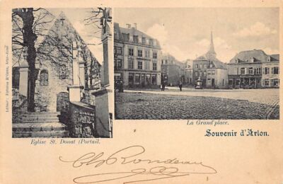 Belgium - ARLON (Lux.) La Grand'Place - Portail de l'église St-Donat - Ed. Alph