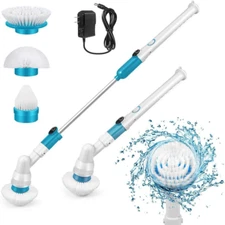 Electric Spin Scrubber Cordless Power Cleaning Brush 3 Replaceable Heads 