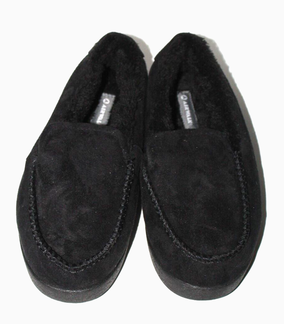 Airwalk Men's Black Slip-on Faux Fur F Suede Moc Moccasin Airwalk Men's Black Slip-on Faux Fur F Suede Moc Moccasin