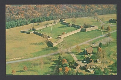chrome postcard Aerial View of Old Fort Frederick, Hagerstown & Hancock, Md