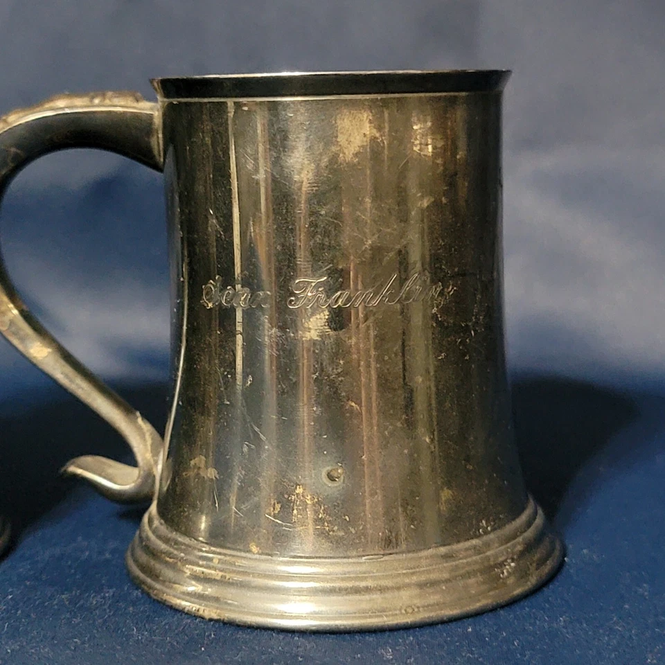 Juego de dos tazas vintage enchapadas en plata Lunt Foto 2 de 4