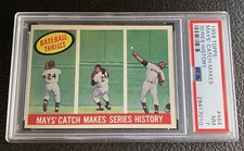 PSA 7 1959 Topps 464 Willie Mays Catch Makes Series History Iconic Baseball Card