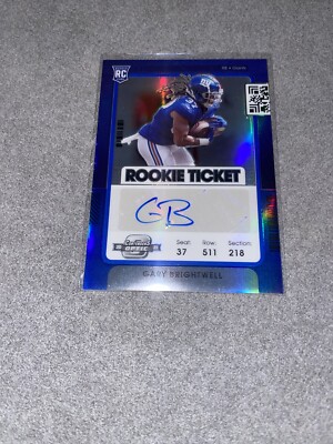 2021 Contenders Optic Ticket Blue Prizm /99 Gary Brightwell #191 Rookie Auto RC