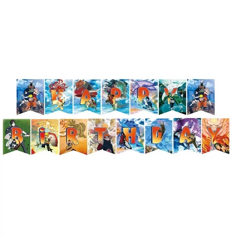Quente🔥 Conjunto de Suprimentos para Decoração de Festa de Aniversário Tema Naruto Shippuden Estoque dos EUA - Imagem 3 de 4