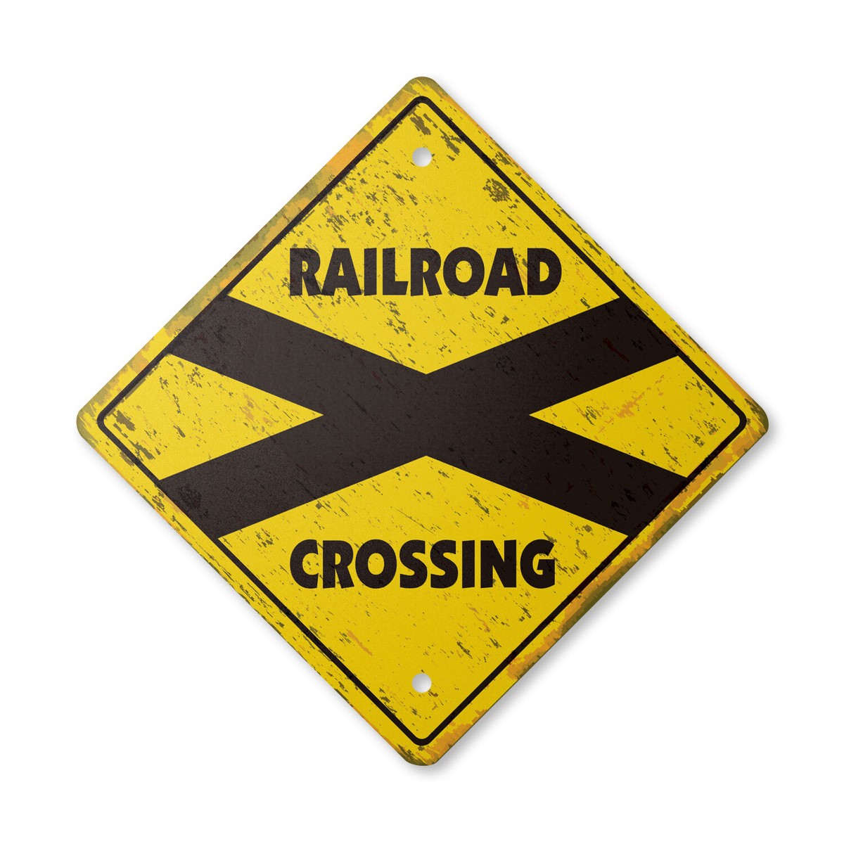 Railroad Vintage Crossing Sign Xing Plastic Rustic train car track