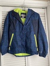 Champion Brand -  Blue/Black/Neon Yellow Rain Jacket W/Hood - Youth Lg. CA 