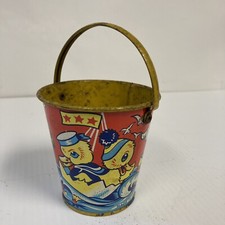 Acme Toys Antique Tin Lithograph Sand Pail Featuring Animals F5-80