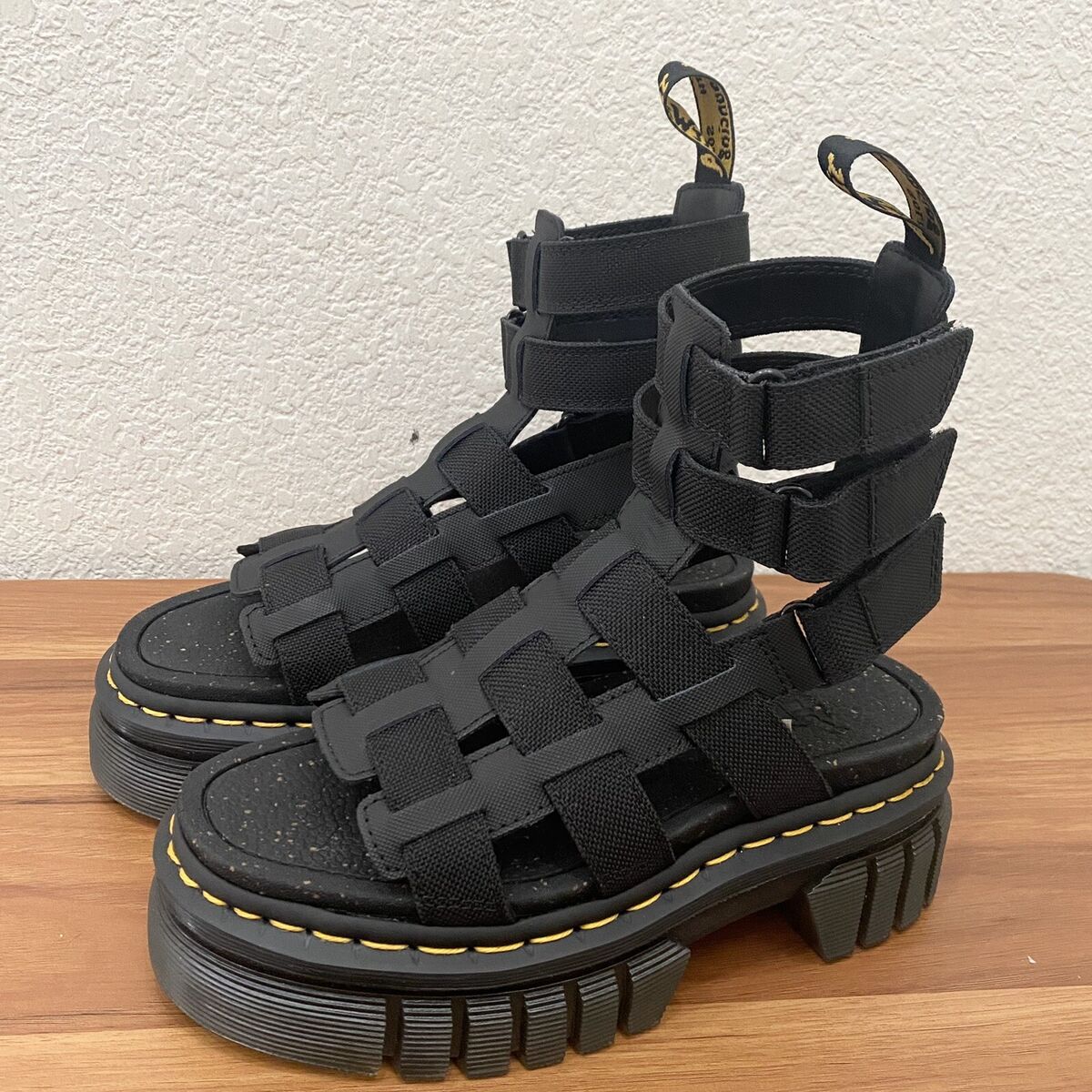 DR MARTENS Ricki Gladiator Black Platform Gladiator Sandals DR MARTENS Ricki Gladiator Black Platform Gladiator Sandals