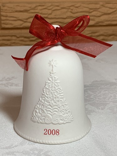 Hallmark Porcelain Dated Bell Ornament 2008 In Box Keepsake Christmas, Excellent - Picture 2 of 8