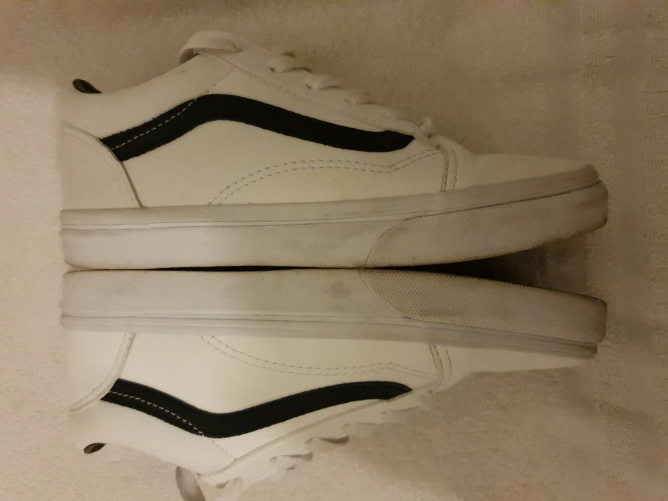 vans trainers size uk 3 white blue sports shoes skateboarding skate shoe - image 4 of 4