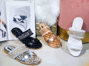 ladies sparkly sliders