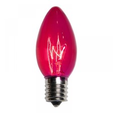 25 C9 Pink Incandescent Christmas Light Bulbs 7 Watt E17 Base