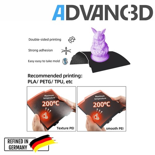 Advanc3D Plaque d'impression flexible avec couche PEO et PEI pour Creality K1 max - Photo 2/2