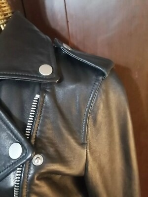 Amaryllis Genuine Leather Moto Jacket Sz XXS XS Womens Soft
