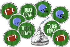 216 Sports Football Kisses Stickers, Kisses Stickers for wedding