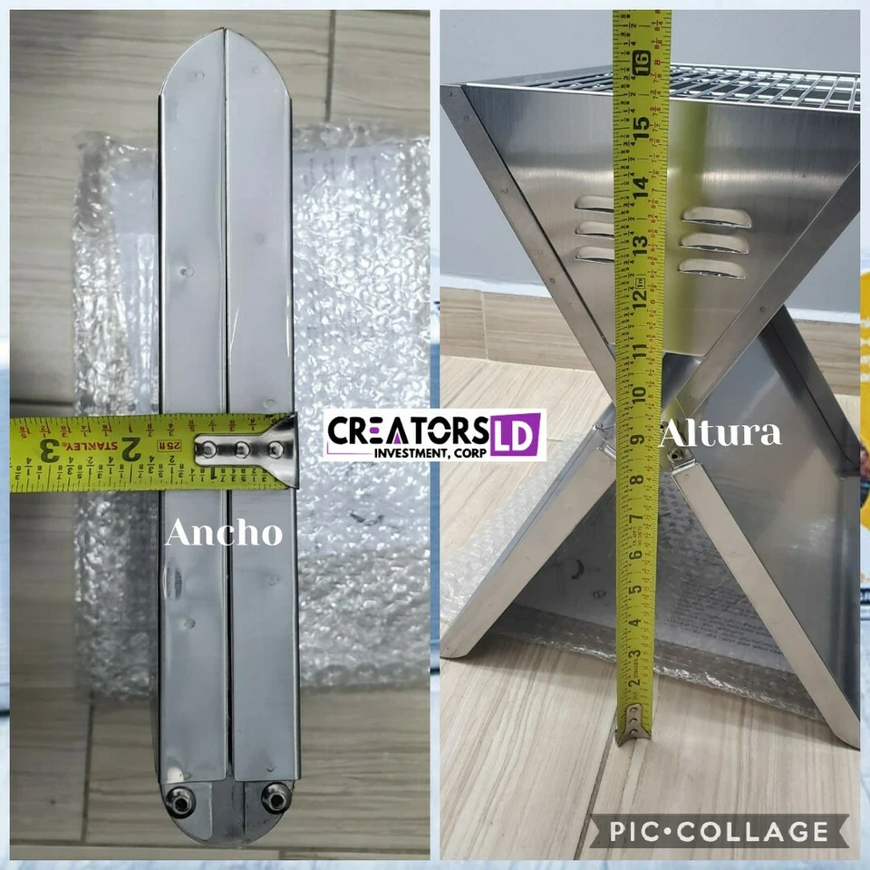 LD Notebook Grill Edelstahl Parrilla en Acero (Portatil) CARBÓN - Bild 3 von 4