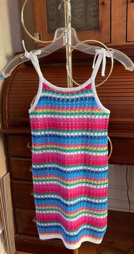 Gap Girls 8 Med Crochet Dress Colorful Beachy Sundress Spring Easter