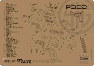 Sig Sauer P322 Schematic Handgun Mat FDE | eBay