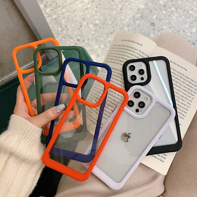 For iPhone 14 Plus 13 12 Pro Max 11 8 7 XS XR Shockproof Bumper Clear Case Cover