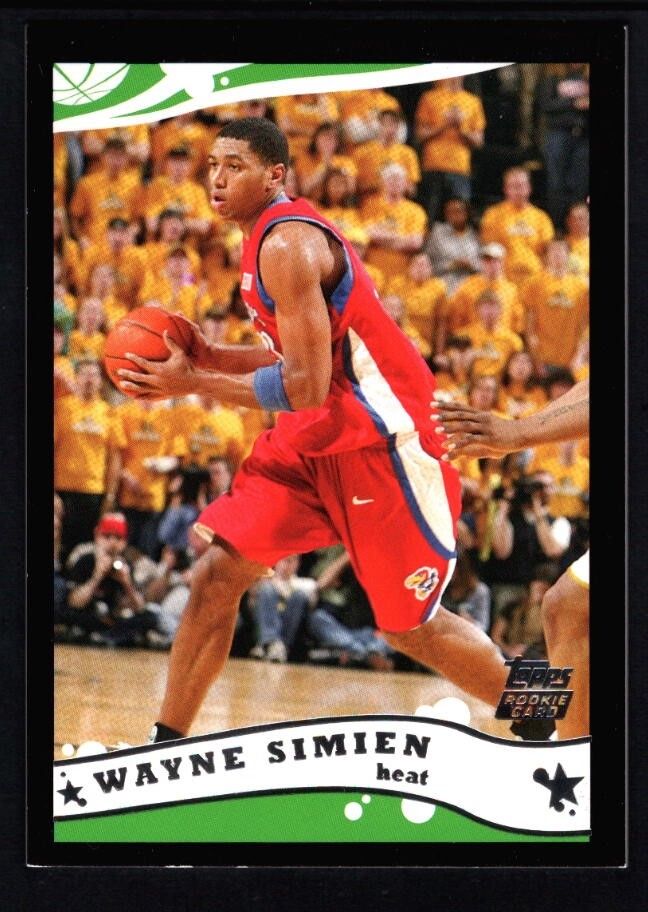 WAYNE SIMIEN 2005/06 TOPPS #249 RC ROOKIE BLACK MIAMI HEAT SP #249/500 $10
