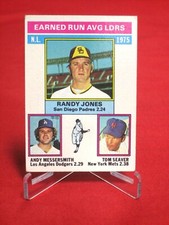 Jones Seaver Messersmith ERA Leaders 1976 TOPPS Baseball Card #201 POOR 