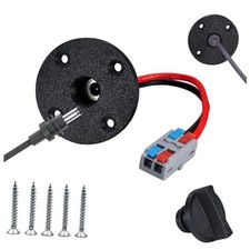 RV DC Cable Panel Mount Compatible with Starlink mini, 5.5 Black 1pcs Rotundity