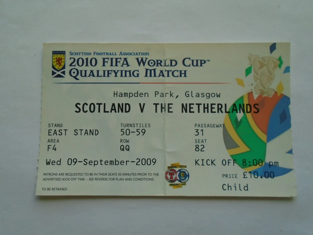 Billet Match De Foot Écosse Vs France - Qualifications Euro 2008 - Ticket Original