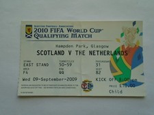 Scotland v Netherlands 2009 World Cup Ticket