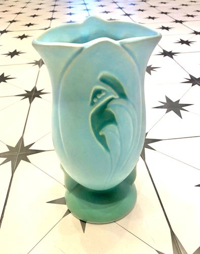 VTG 1940’s Roseville 785-9 Silhouette Vase Mint Condition VG+ Blue 9 inch