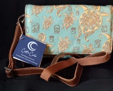 New Cott n Curls Shoulder/Clutch/Crossbody Handbag   Leather & Fabric #C. IN#2