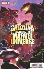 Godzilla Destroys the Marvel Universe #5A Stock Image