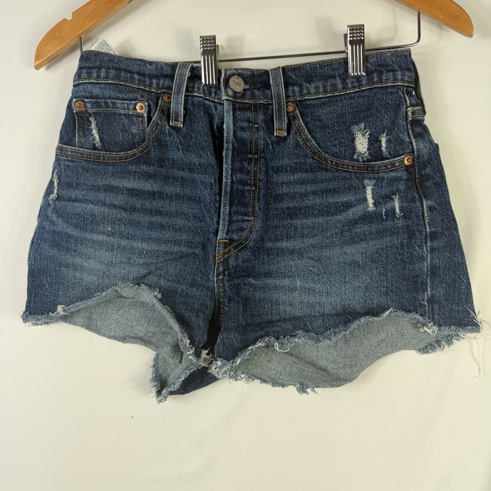 Levi's 501 Cut Off Shorts Women's 26 Button Fly Distressed Denim Y2K Stretch