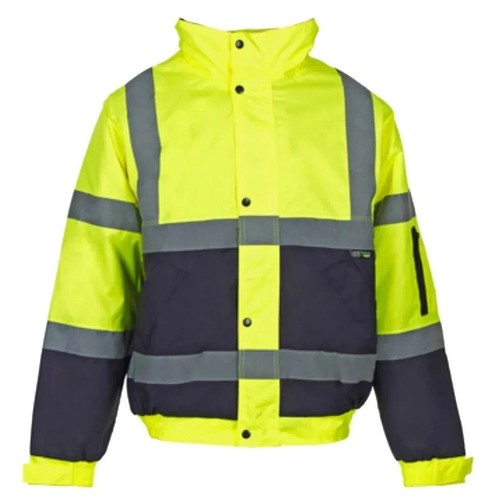 Blouson bombardier de sécurité Hi Vis imperméable rembourré réfléchissant manteau de sécurité au travail - Photo 4/14