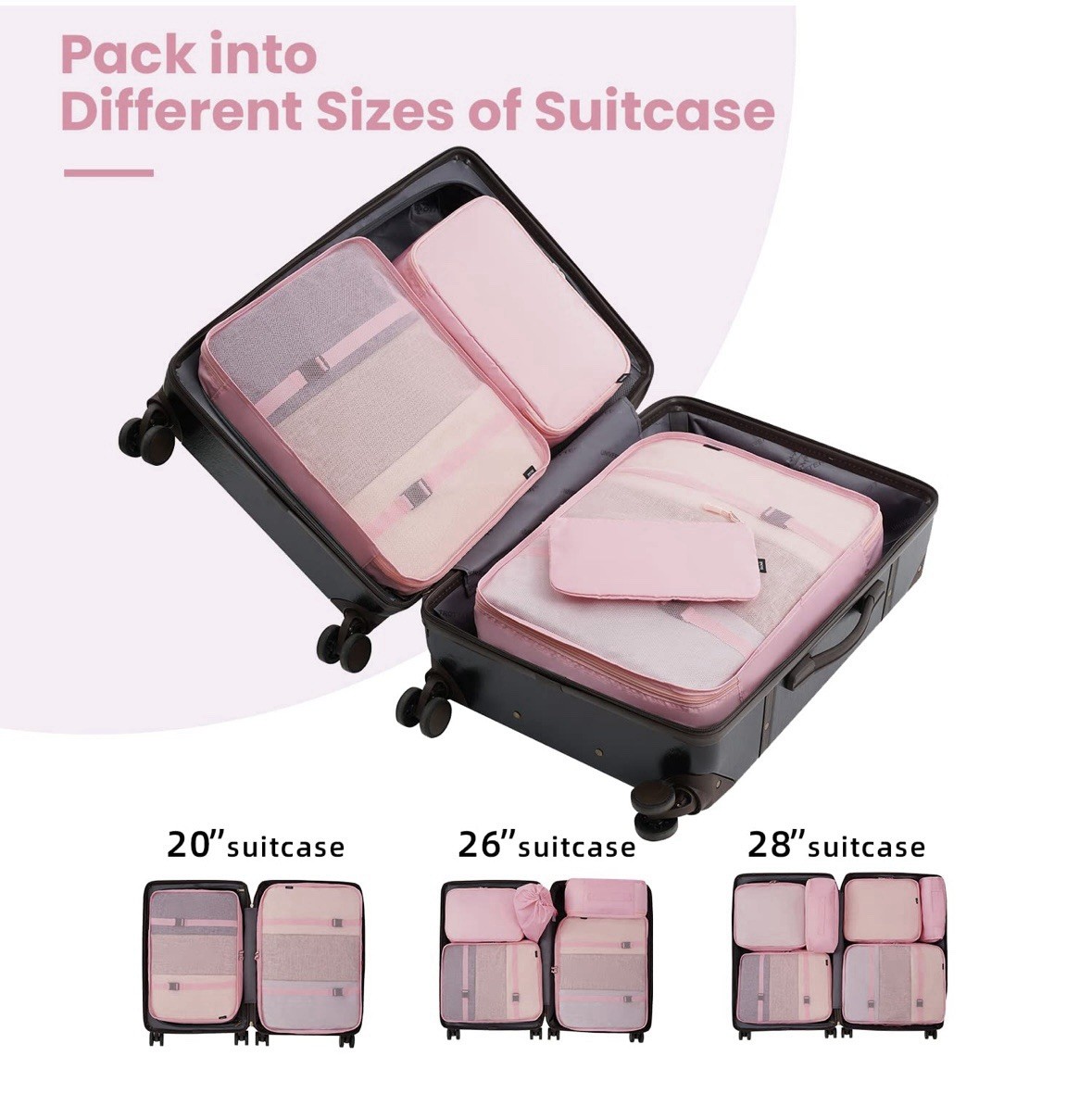 10 Set Packing Cubes Luggage Packing Organizers for Travel Accessories
