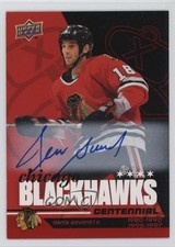 2025 Upper Deck Chicago Blackhawks Centennial Red Hot Denis Savard #73 Auto HOF