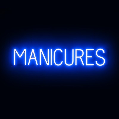 SpellBrite MANICURES Sign | Neon Manicures Sign Look, LED Light | 33.9'' x 6.3''