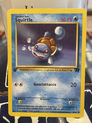 Pokemon Squirtle 1. Edition Team Rocket Karte 68/82 WOTC, auf Italienisch