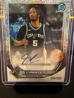 STEPHON CASTLE 2025-26 BOWMAN CHROME AUTO SPECKLE REFRACTOR /299 SPURS Q2045