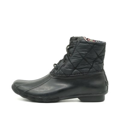 Sperry Damen STS85529 Duck Boots Schwarz Synthetik Wasserdicht Stiefel EU 41