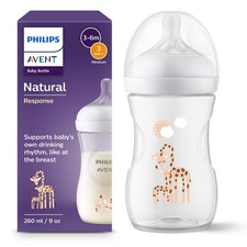 Philips Avent Natural Response Baby Bottle - 260ml Baby Milk Bottle BPA Free ...