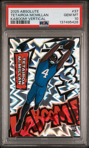 Tetairoa McMillan #37 2025 Panini Absolute Kaboom Vertical card