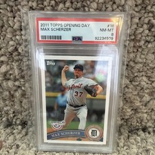 2011 Topps MAX SCHERZER #16 Toronto Blue Jays/Detroit Tigers PSA 8 MINT