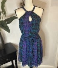 Express NWT Halter Dress With Abstract Animal Print Size Medium