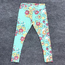 LuLaRoe Tall Curvy Floral Print Leggings Aqua Yellow Red Boho