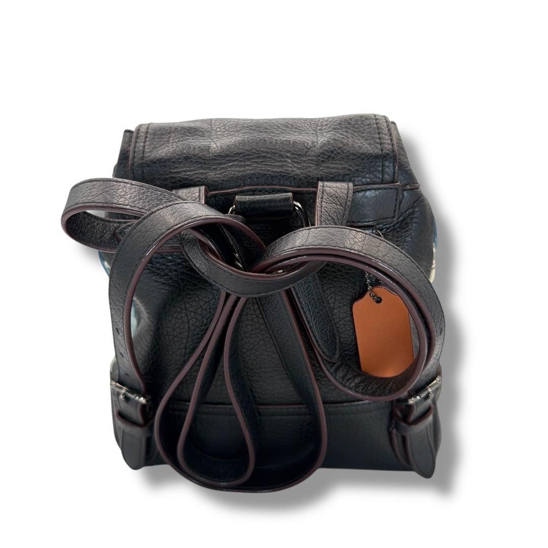 Coach Vintage Patchwork Backpack Leather Canvas B… - image 3