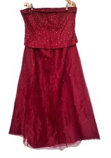 Morgan & Co By Linda Bernell Maroon Gown Sz 12 FairyGoth Maxi 2 Pc Vintage Y2K