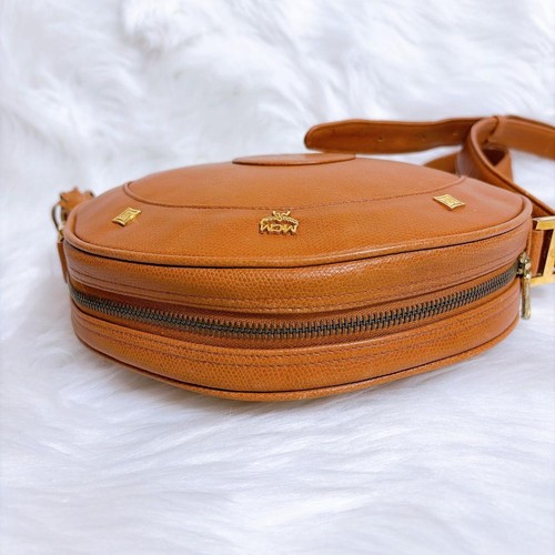 MCM Leather Round Shoulder Bag Brown Women's Pre-owned From Japan - Picture 6 of 20